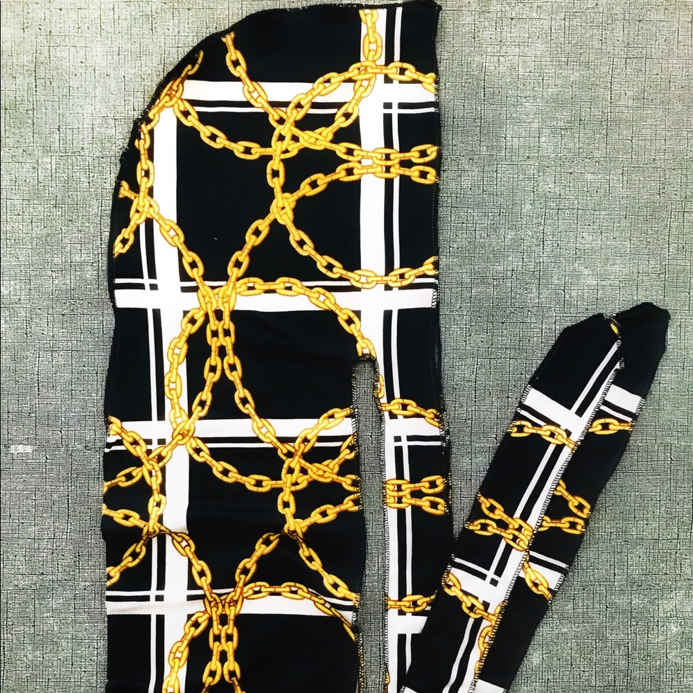 Men’s Silky Durag Black Do Rag Unisex Headscarf
